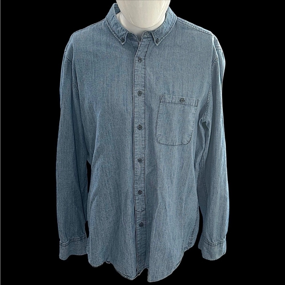 14th And Union Men’s Large Denim Button Up Long Sleeve Shirt
